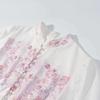 Rochie de vară roz cu imprimeu floral, cu mâneci lungi și talie marcată, pentru femei, stil european și american