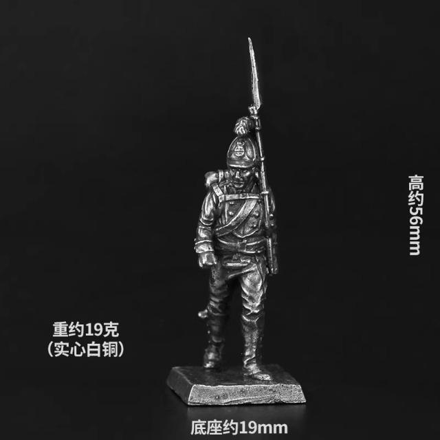 Miniature Napoleonic Wars Soldiers Figures Set Metal Flat Army Men Collection for Home Office Desk Decoration Game Chess Pieces