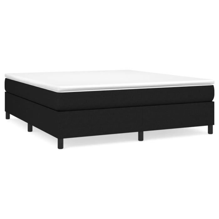 3144441 vidaXL Lit à sommier tapissier avec matelas Noir 180x200 cm Tissu
