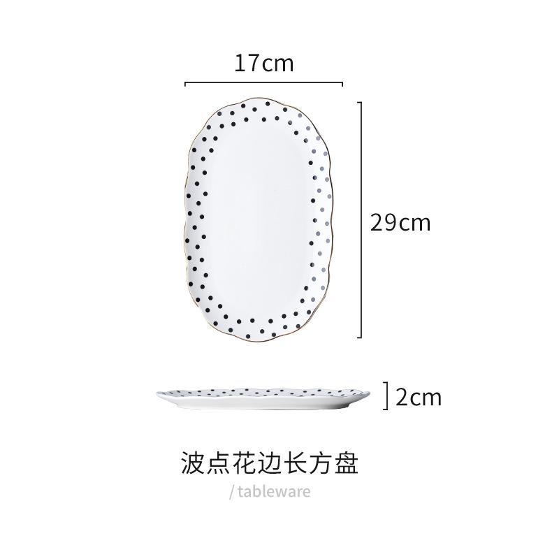 

Креативный черно-белый пятнистый керамический набор посуды Фарфоровая обеденная тарелка Суповая тарелка Салатник Тарелка для рыбы Кухонная утварь