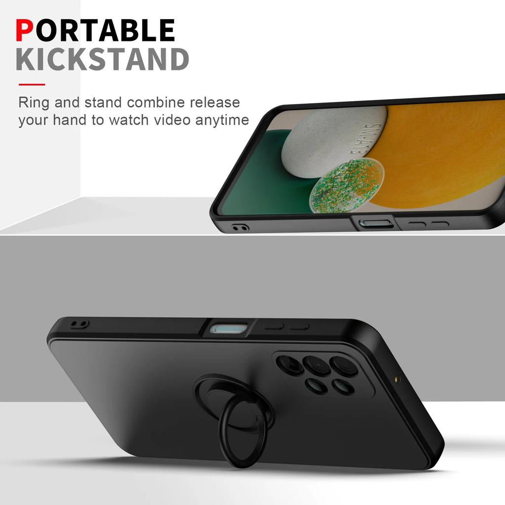 For Samsung Galaxy A03 A11 A12 A22 A30 A33 A32 A51 A52 A71 A72 Magnetic Ring Holder Cover Fall-new Liquid Silicone Case