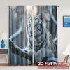 2pcs   2D FLAT PRINTING Curtains (Without Rod) Snow Leopard Elegance Creative Modern Curtains Polyester Curtains Home Decor Ldeal