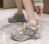 Modische Damen-Sneaker mit optischer Sohle, Casual, Atmungsaktiv, Schnürschuhe, Mode, Outdoor-Walking, Rosa, Herbst, 2024