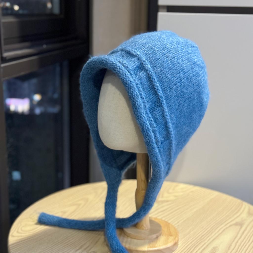 Large Head Circumference Hat Women's Autumn and Winter Windproof Woolen Hat Strap Ear Protection Hat New Warm and Cold Proof Knitted Hat