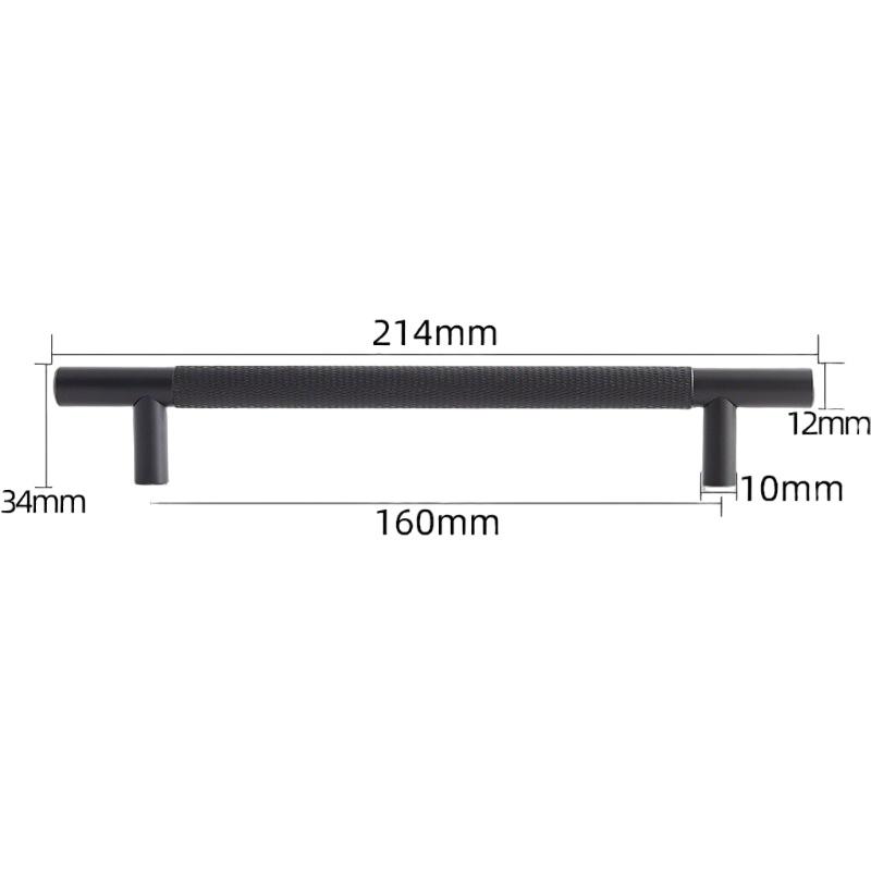 Modern Solid Aluminum Alloy Knurled Handles,Drawer Pulls,Furniture Door Carved Knobs,Round T Bar Handle Kitchen Cabinet Hardware