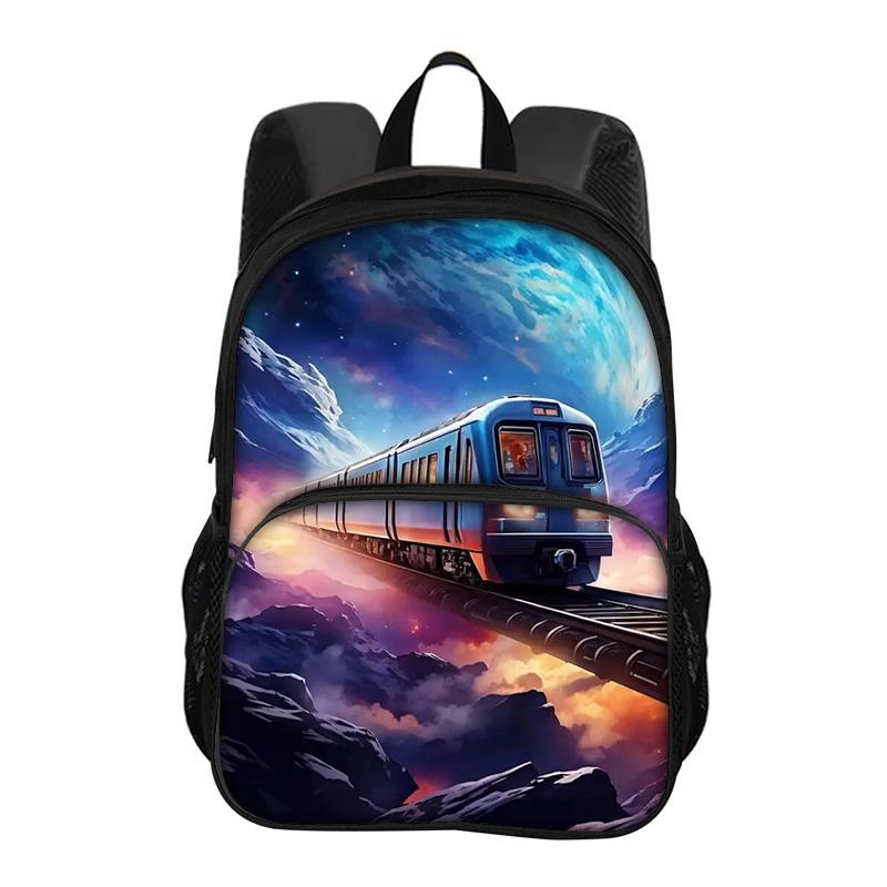 Train Round Front Bag Backpack Fashionable Large Capacity New Lightweight Printed Best Companion for Boys and Girls
