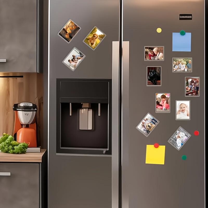 20/10pcs Acrylic Magnetic Photo Frame Refrigerator Magnets, Transparent Label Display Stand, Mini Photo Frame, for Home Living Room