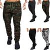 Men's Fashion Casual Business Slim Color Camouflage Jogging Pants Zipper Pants