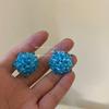Blue beaded stud earrings heavy industry hand-woven hydrangea earrings white holiday wind ear clips mosquito coil disc s
