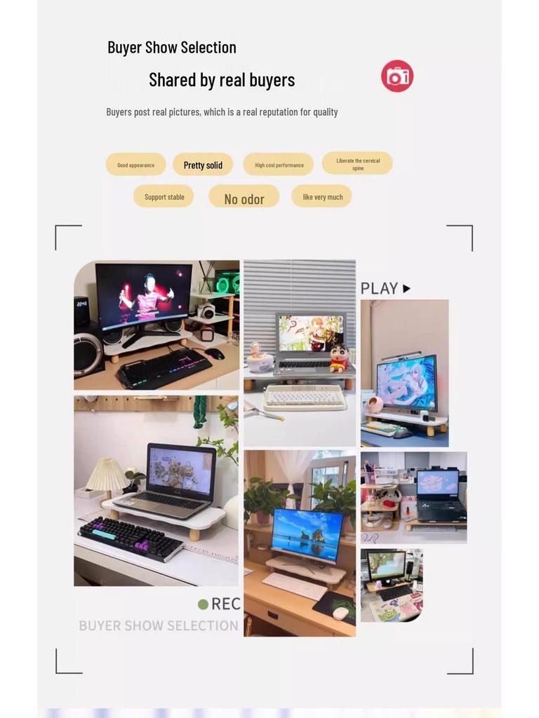 Desktop Monitor and Keyboard Riser Stand