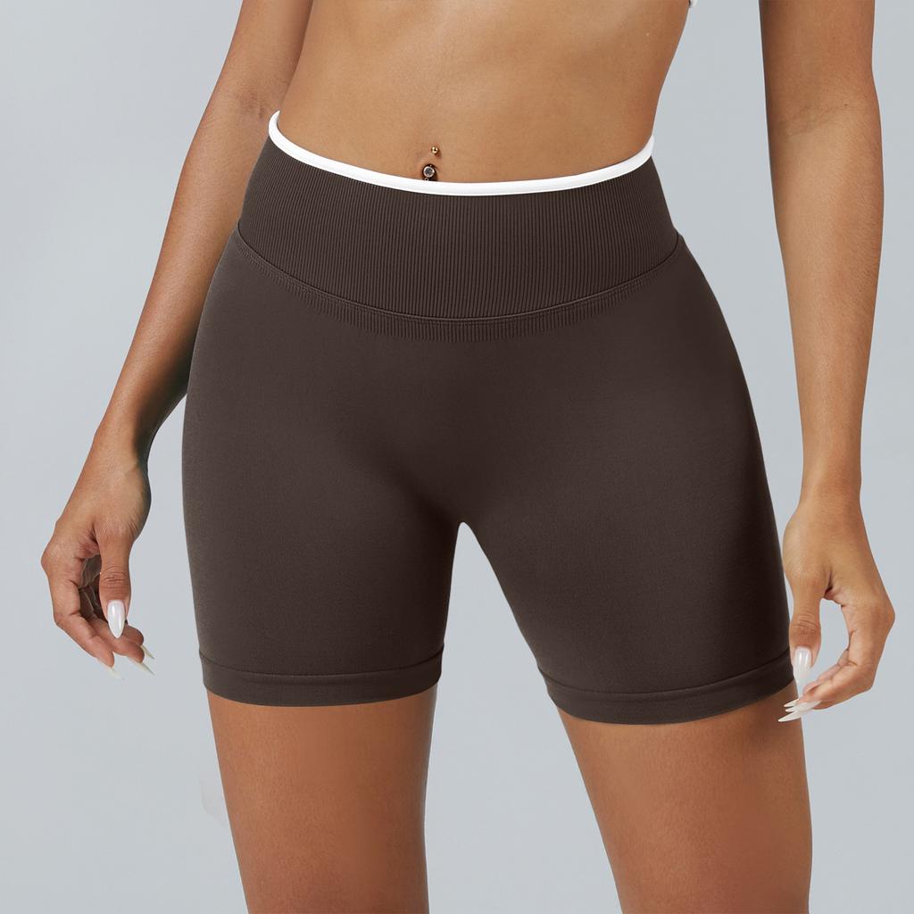 Damen Freizeit Hip-Lifting Nahtlose Color Block Yoga Eng anliegende Sportshorts