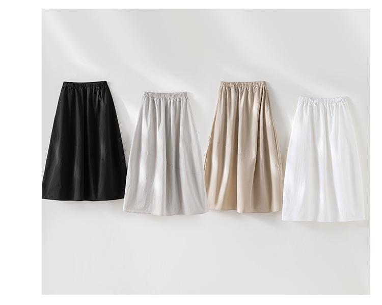 Elastic Waist Tulip Hem Skirt - Women's 2026 Spring French Hepburn Style Mid-Length Little Black Skirt