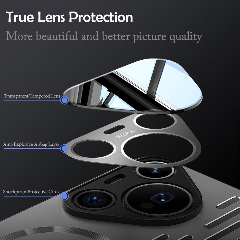 Hard Metal Heat Dissipation Magnetic Wireless Charging Cover For Huawei P40 P50 P60 Puro 70 Ultra Pro Cool Protective Back Case