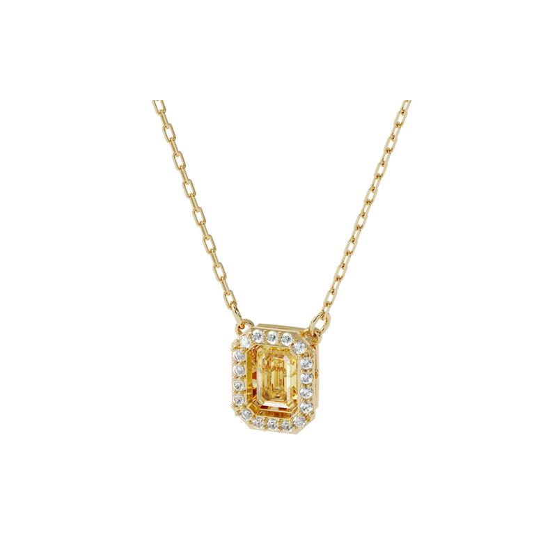Swarovski Una Beating Heart Millenia Square Cut Zirconia Gold Gold Plated Necklace Women's 5598421