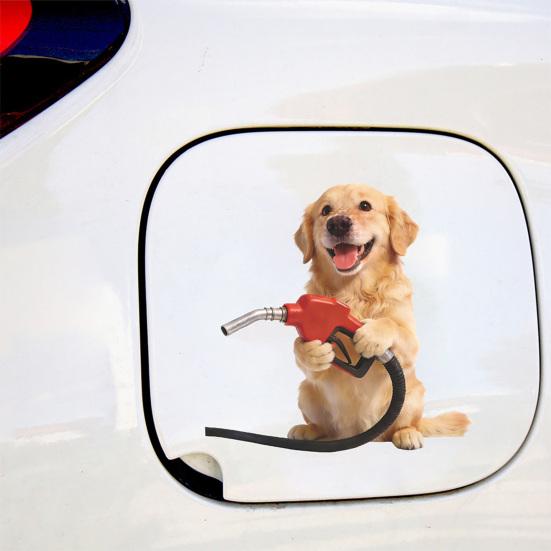 Fun Fuel Cap Sticker Cute Dog Cat Mouse Car Sticker Waterproof