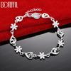 925 Sterling Silver Snowflake Heart Bracelet Fashion Wedding Gift Jewelry