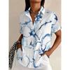 Womens Casual Comfortable Summer Short Sleeve Printed Shirt Daily Street Wear