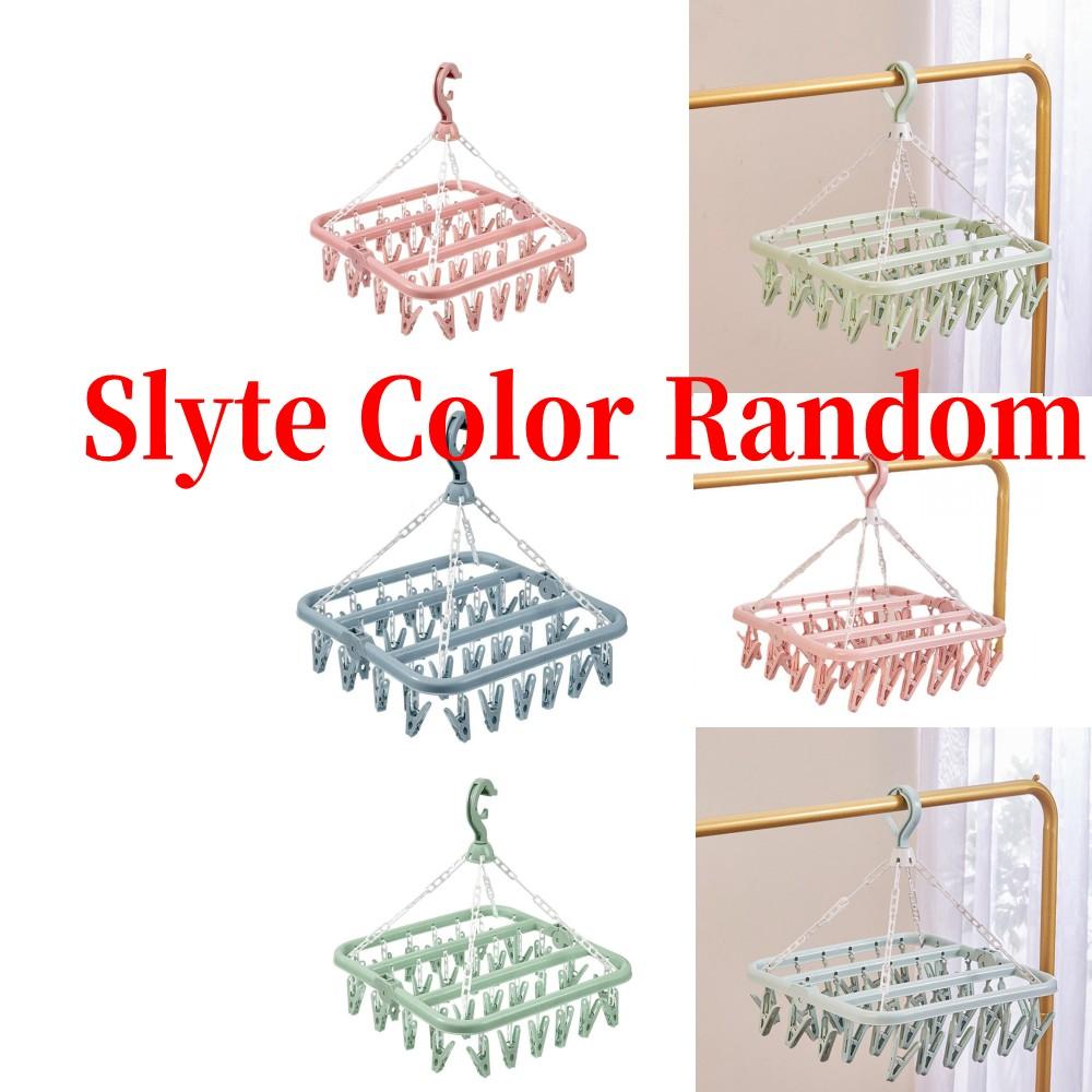 

Вешалка для сушки одежды с 32 прищепками и складная подвесная сушилка 1PCS светло-серый