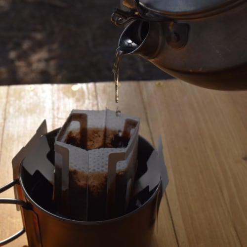 KALUGII Trangia Kettle Dedicated Spout (Stainless Steel) Attaches To Lid for Storage, Coffee Drip, Ultra-Lightweight, Skitter Drip Nozzle, Camping
