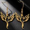 Elegant Phoenix Jewelry Set: Unique Flying Bird Necklace & Earrings