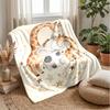 Giraffe, Lion, Elephant on Cloud with Stars Theme blanket Lightweight Warm Flannel Blanket Decorative Throw Blanket for Home Decoration