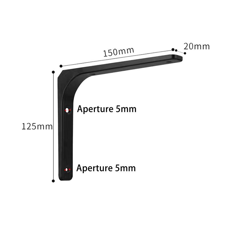 

Кронштейни Helf L-подібні плаваючі настінні полиці Чорно-білі з нержавіючої сталі Стійка з отвором Кронштейн Підтримка Фурнітура Дім 8