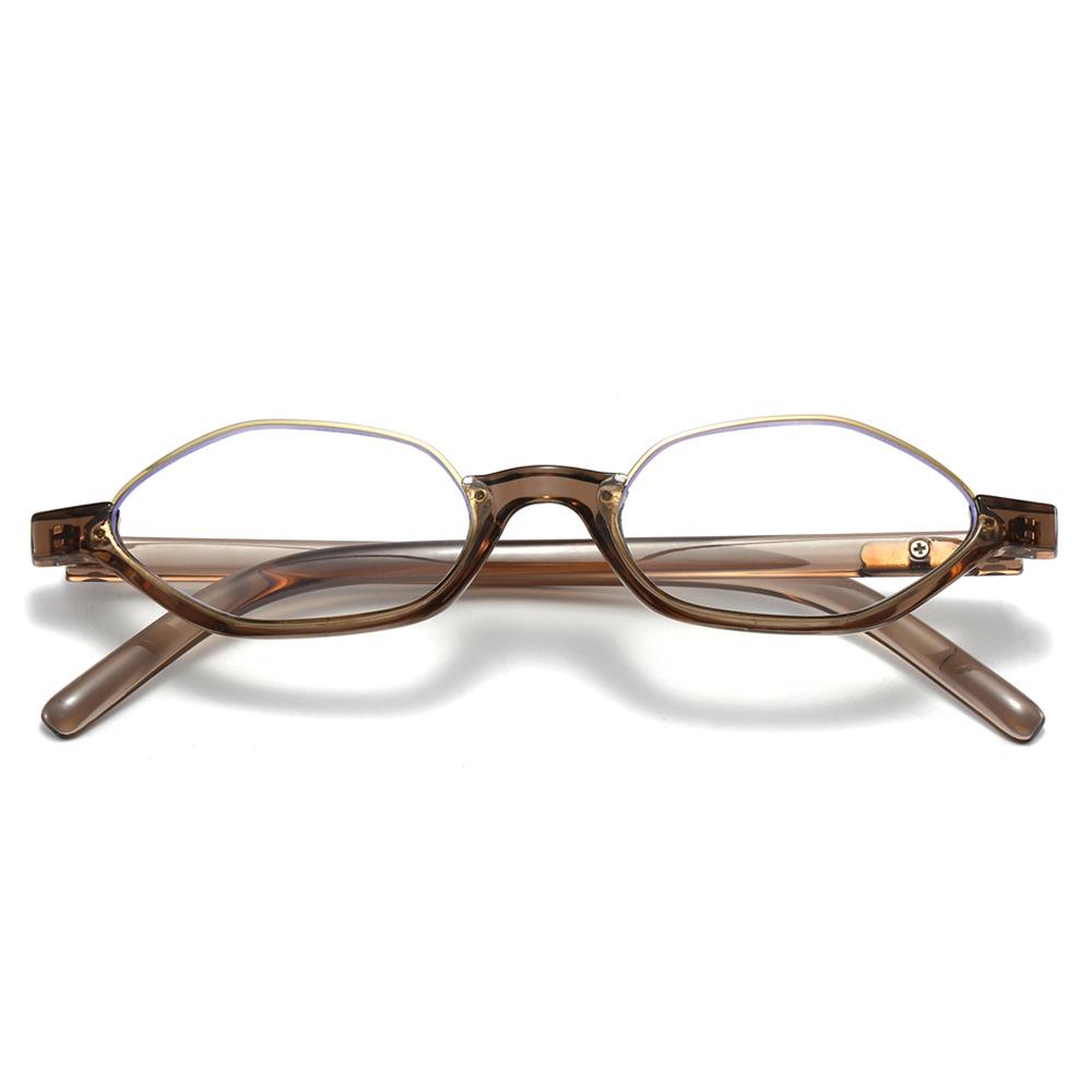 

Latest Luxury Half Frame Oval Anti Blue Light Eyewear Ins Anti Mobile Phone Computer Radiation Design Unisex Casual Eyewear as picture