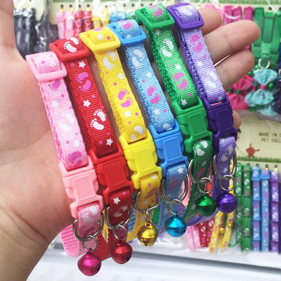 Cute Fashion Paws Pattern Pet Puppy Collars with Bell for Small Dogs Necklace