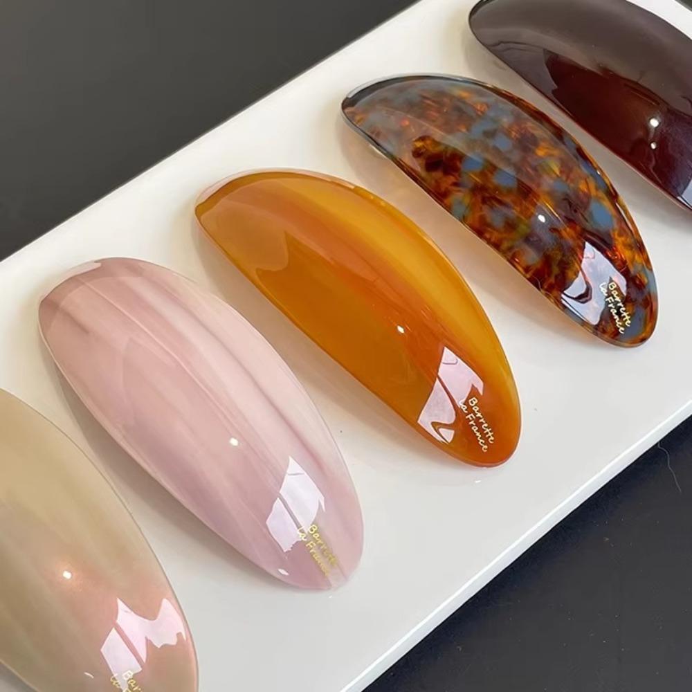 Oval Spring Clip Gold Label Straight Clip Fashionable Ponytail Clip  Women