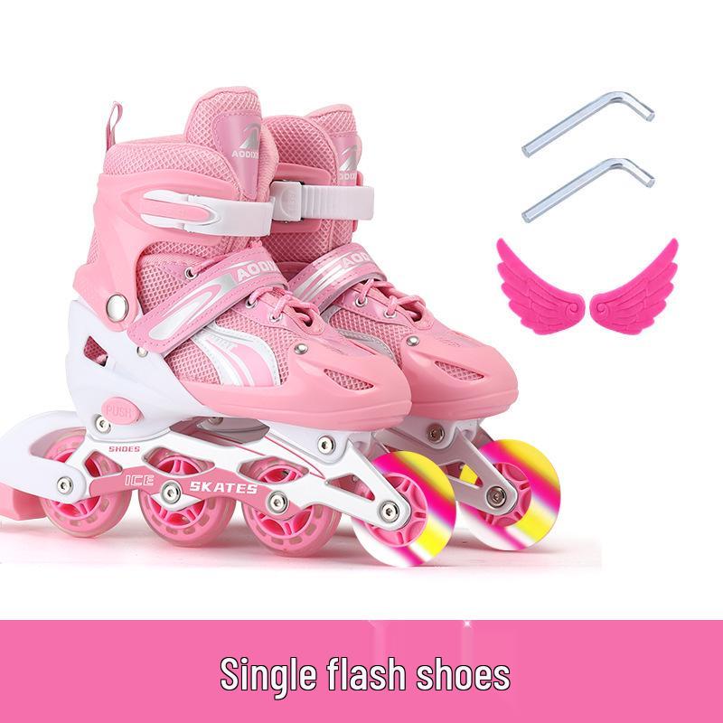 Nastavitelná sada kolečkových bruslí s blesky pro začínající děti