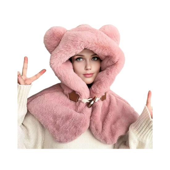 Women Hat Knitted Windproof Warm Elastic Solid Color Thermal Winter Hat Hiking Outings Traveling Shopping Daily Wear