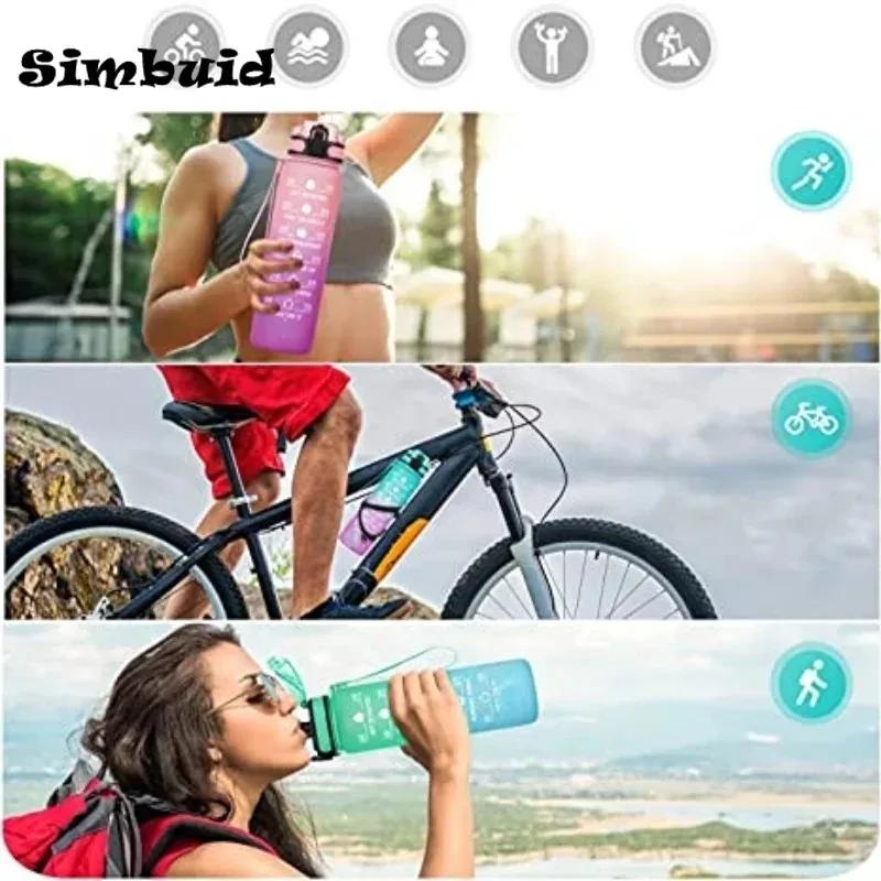 750ML Sports Water Bottle with Time Marker Leak-proof Cup Motivational Portable Plastic Water Bottle for Outdoor Sport Fitness