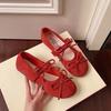 Pink Mary Jane 2025 early spring new ballet bow women's single shoes low-top flat women's shoes comfortable one pedal