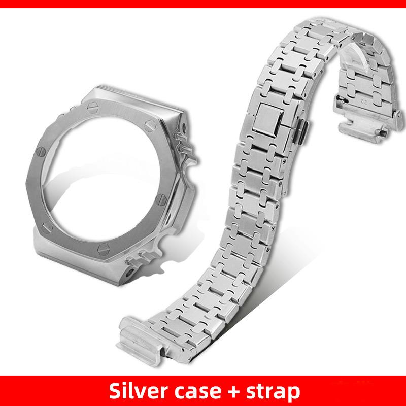 Für Casio Farmhouse Oak GA-2100 GA-2110 GA-B2100 Modifiziertes Edelstahl-Armband Metallgehäuse Lünette GM2100 Armband 16mm