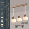 UOSU Mid-century French Wood & Glass Pendant Lamp