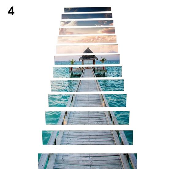 13 bucăți/set elegant pas tăcut peisaj maritim autocolante scari autocolante pentru decorarea casei