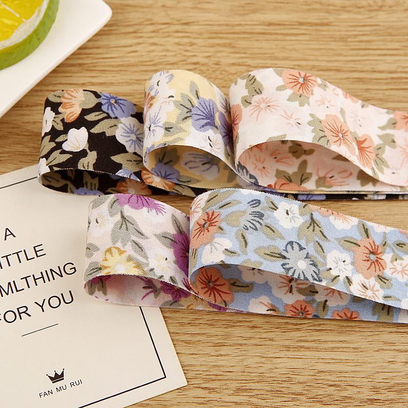 5yards 25/38MM Double-Side Flower Rose Printed Ribbon for Clothing Sewing Supplies DIY Hair Bows Hat Decor Craft Accessories
