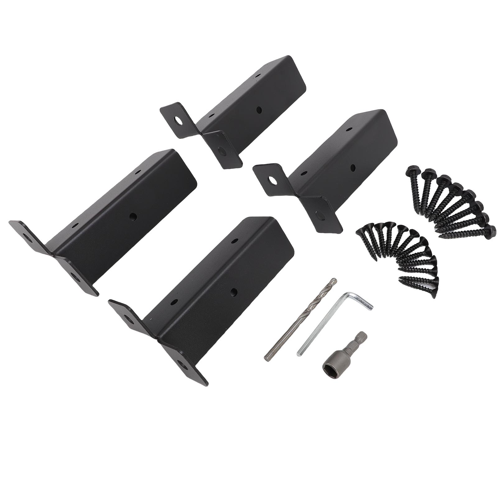 

Комплект из 4 регулируемых опорных кронштейнов для столбов террасы, подходит для столбов 1,5x1,5, 2x2, 2x4, 4x4, сверхпрочный, реверсивный, для деревянного забора для