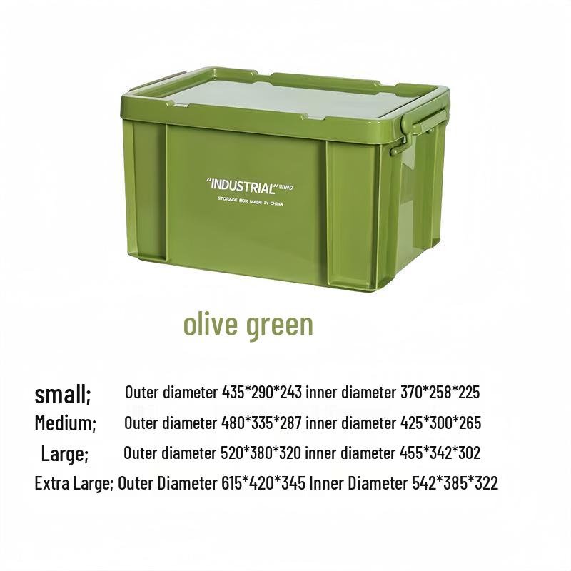 Industrial Style Plastic Storage Box for Camping, Household, or Car Trunk