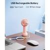 SWEETFULL Mini Portable Fan - Rechargeable Handheld Fan, 3 Speeds Personal Small Hand Gifts for Travel Essentials, Lash, Makeup, Eyelash, Kids,