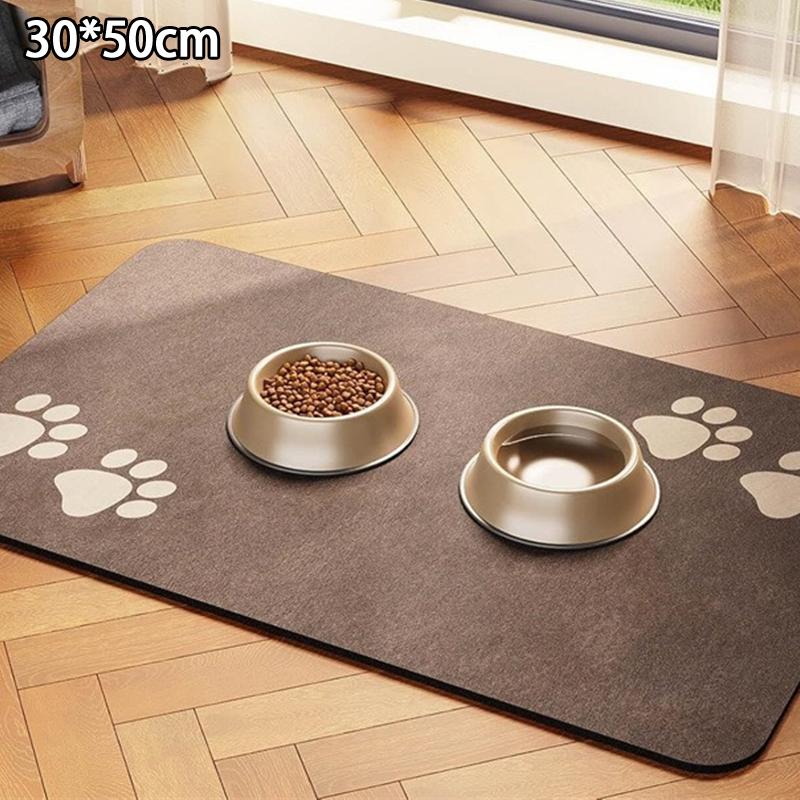 Diatomaceous Mud Absorbent Pet Placemat For Food And Water Bowl With Waterproof Quick-Dry Rubber Backing Non-Slip Home Pet Mat
