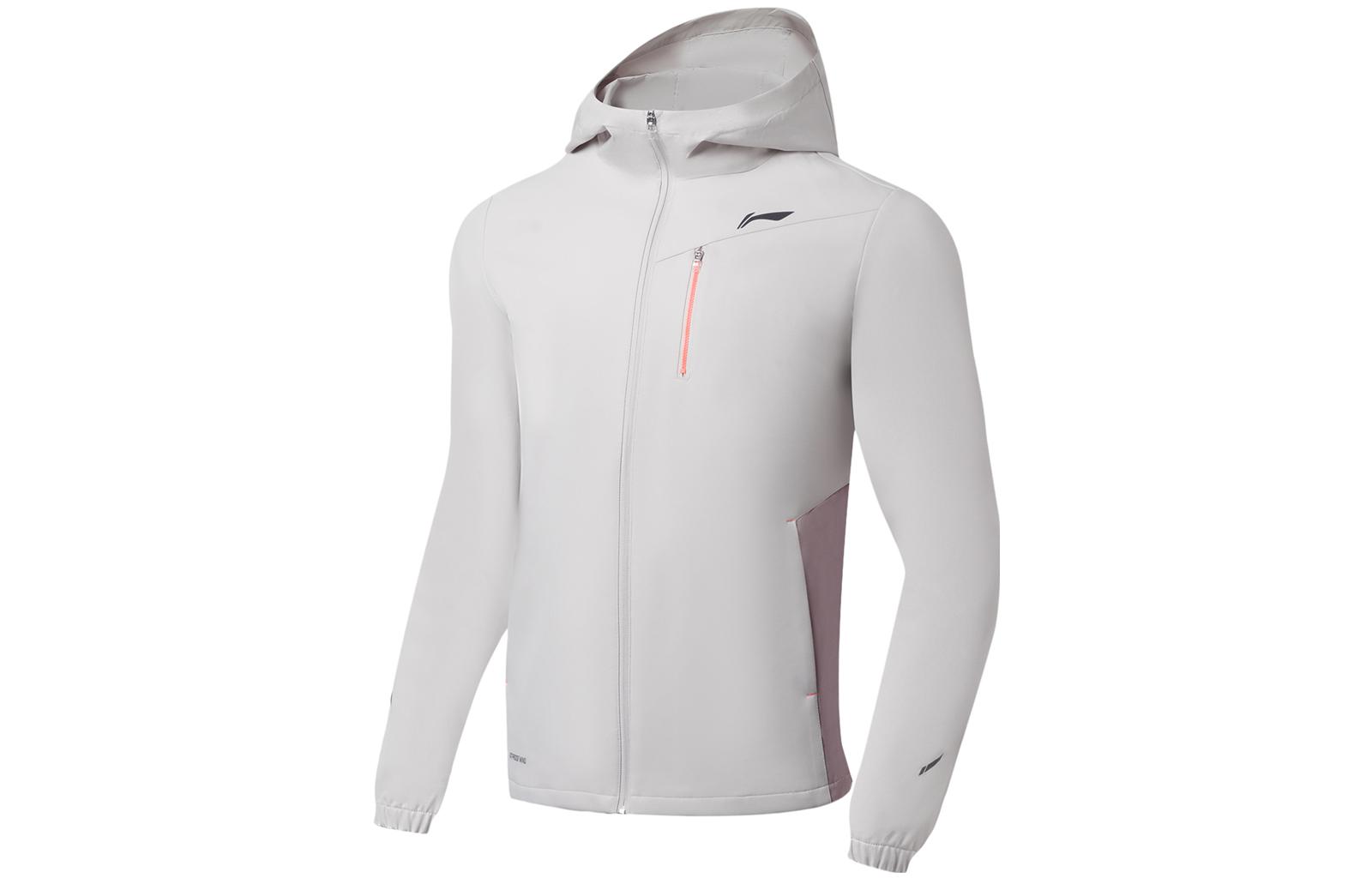 Li Ning Running Collection Jackets Men s Gray Hooded Moderate Soft Shell AFDSA31-3 XXXL