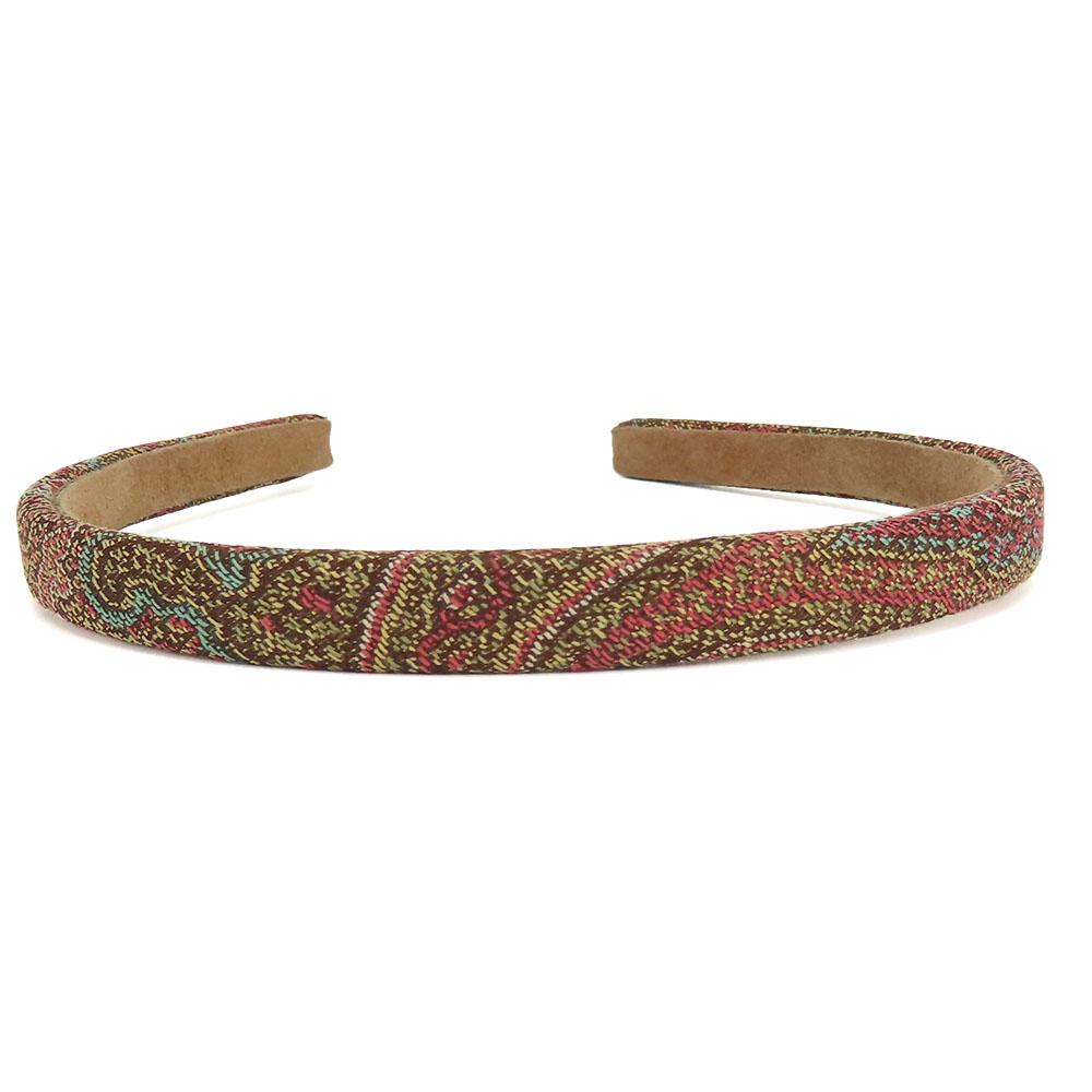 Used ETRO Other accessories Katyusha cotton/Suede Brown multicolor Paisley Pattern