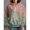 Fashion Women's Hooded Sweater 3D Casual Color Printing Casual Long Sleeve Sweater