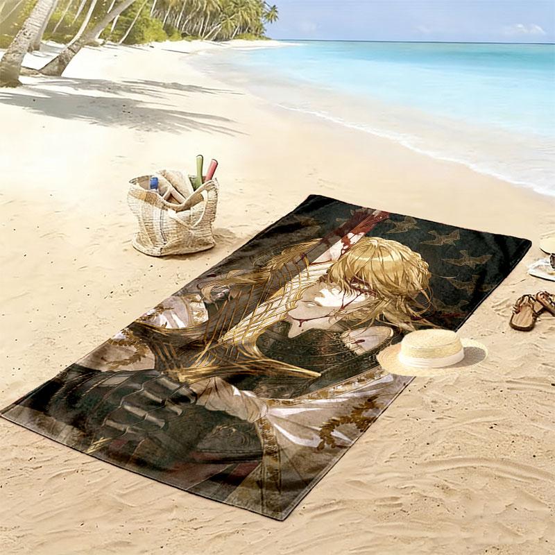 Fia Death Print Beach Towel, Large Soft Quick Dry Towel for Beach Camping Swimming