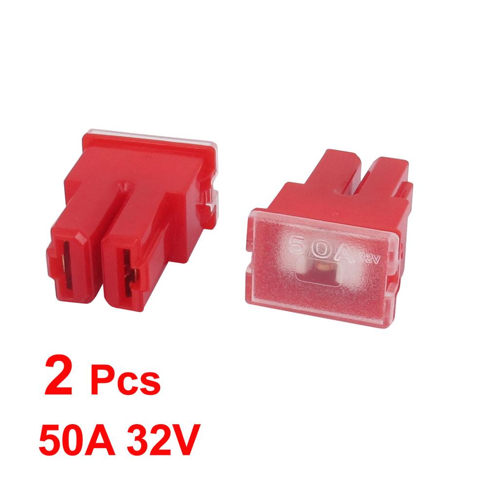 X Autohaux Auto Car 100A 60A 40A 30A 32V Male Pal 2 Straight Blade Slow Blow Fuse 2 Pcs 50A Female PAL 2 Terminal Slow Blow Fuse