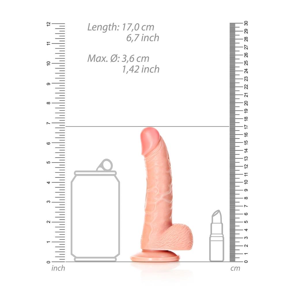 RealRock - Curved Realistic Dildo with Balls and Suction Cup 15.5 Cm
