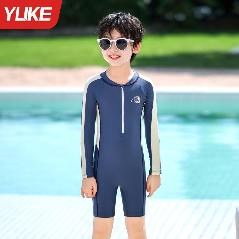 2025 New Style Boys' One-Piece Swimsuit: Quick-Drying Training Set for Kids