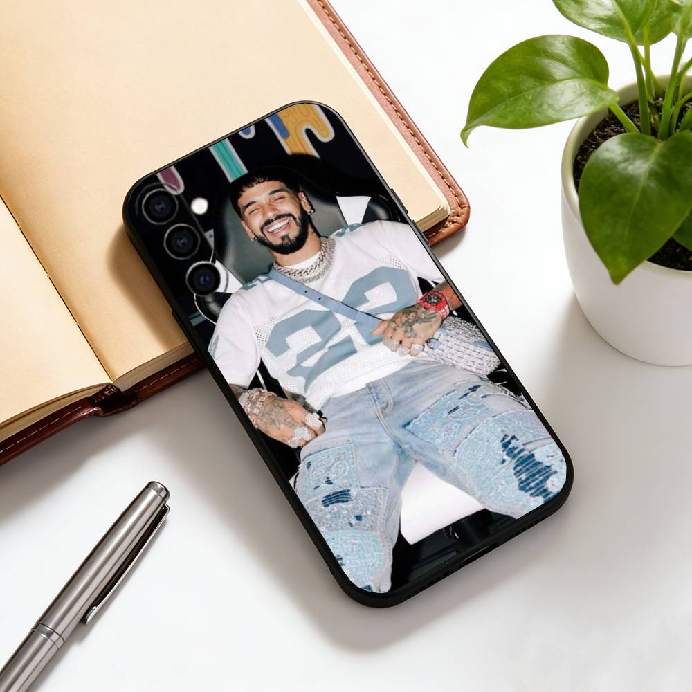 

A-AnuelReal Phone Case Black Silicone Soft For Samsung Galaxy A73,A72,A71,A70,A53,A52,A51 Samsung a73 5g
