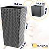 KADAX Doniczka Donica Z Wkładem Osłonka Kwietnik Wysoka Ogrodowa Grafit 19x36cm